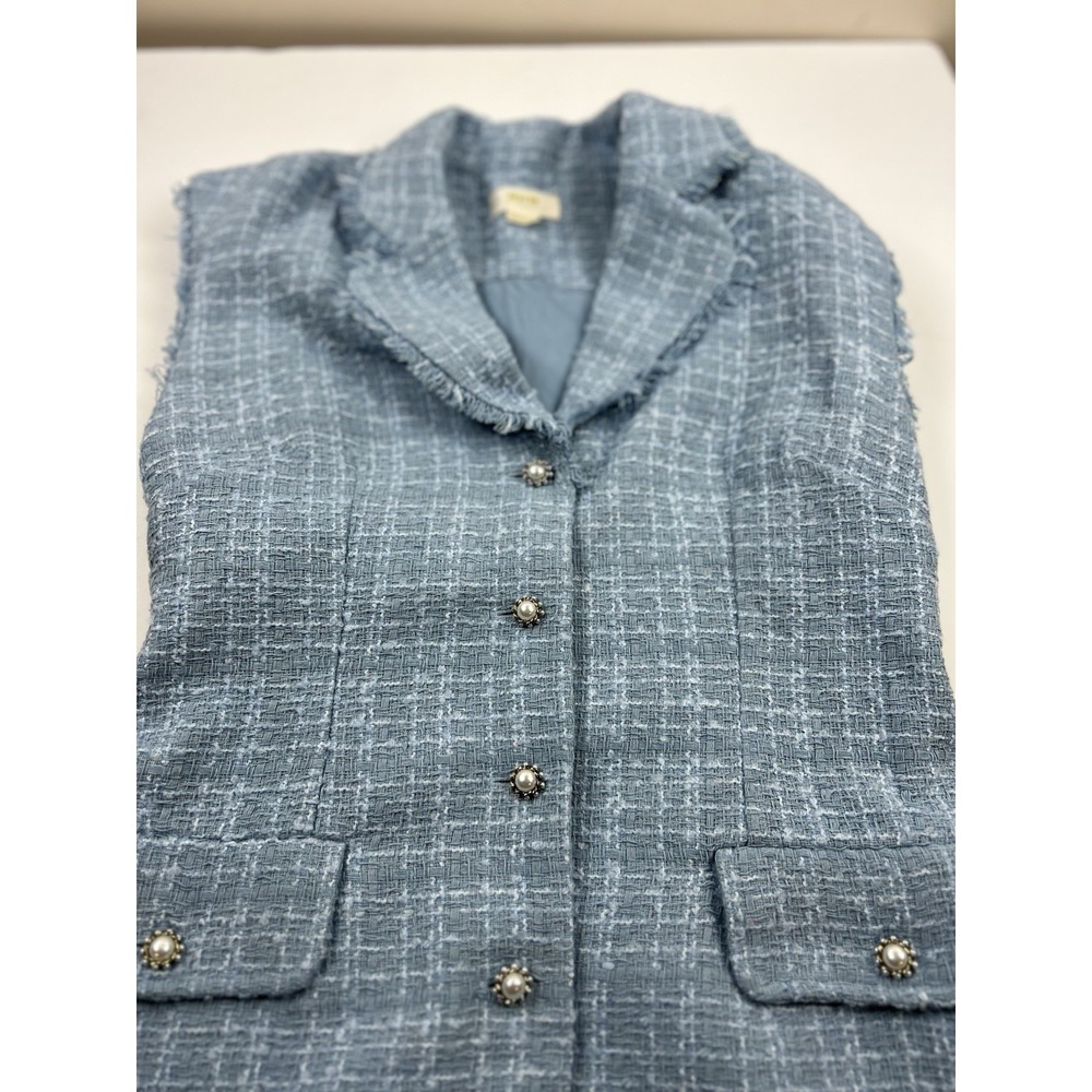 Anthropologie Maeve Mini Dress Women Sleeveless Tweed Blazer Retro Sz 6 New - Picture 3 of 7